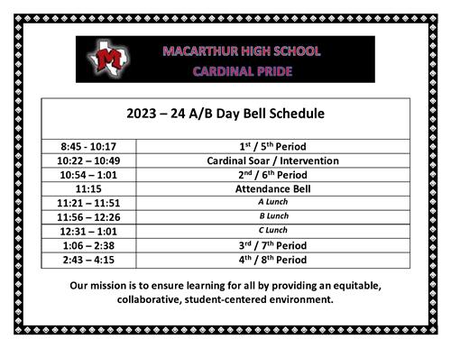 MacArthur A/B Bell Schedule